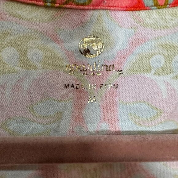 Spartina 449 Lea Midi Dress Size Medium River Club Damask Red Vacation Resort - Picture 5 of 9